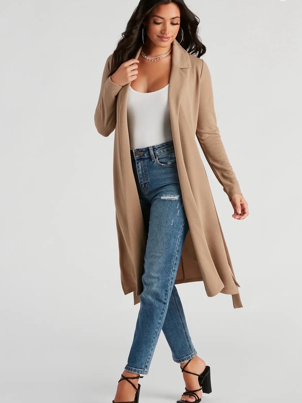 Windsor Taupe Tie-Waist Trench
